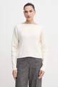 Sisley sweter z domieszką wełny z domieszką wełny beżowy 1KHTL106J