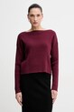 Sisley sweter z domieszką wełny z domieszką wełny bordowy 1KHTL106J