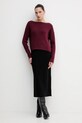 Sisley sweter z domieszką wełny 1KHTL106J bordowy AW25