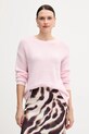Marc Aurel sweter z dodatkiem wełny okrągły różowy 8050.8001.82091