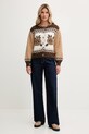 Pepe Jeans kardigan z dodatkiem wełny PL7000040 brązowy AW25