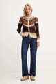 Pepe Jeans kardigan z domieszką wełny PL7000048 brązowy AW25