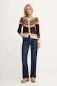 Ζακέτα από μίγμα μαλλιού Pepe Jeans PL7000048 καφέ AW25