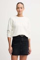 Pepe Jeans sweter z domieszką wełny okrągły beżowy PL7000061