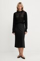 Μάλλινο πουλόβερ Twinset 252TP3520 μαύρο AW25