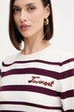 Twinset sweter z domieszką kaszmiru bordowy 252TP3090