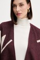 Pončo s prímesou vlny Twinset burgundské 252TA4220