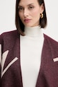 Twinset poncho din amestec de lână burgundia 252TA4220