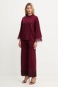 Twinset sweter z dodatkiem wełny 252LL3FAA bordowy AW25