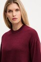 Twinset sweter z dodatkiem wełny bordowy 252LL3FAA
