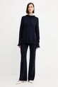 Twinset sweter z wełną 252TT3350 granatowy AW25