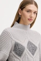 Twinset sweter z dodatkiem wełny szary 252TT3290