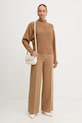 Twinset sweter z dodatkiem wełny 252TT3353 brązowy AW25
