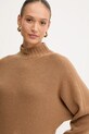 Twinset sweter z dodatkiem wełny brązowy 252TT3353