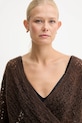 Twinset pulóver moherkeverékből barna 252TT3200