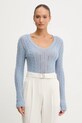 Светр із додаванням вовни Twinset тонкий блакитний 252TT3137