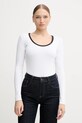 Calvin Klein Jeans sweter aplikacja biały LV044D360G