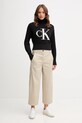 Памучен пуловер Calvin Klein Jeans LV047D349G черен AW25