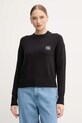 Calvin Klein Jeans sweter bawełniany aplikacja czarny LV047D351G