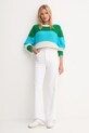 Calvin Klein Jeans sweter bawełniany LV047D302G zielony AW25