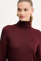Luisa Spagnoli pulover de lână burgundia 100106