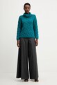 Luisa Spagnoli sweter wełniany 100173 turkusowy AW25