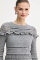 Luisa Spagnoli sweter wełniany szary 100222