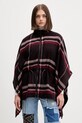 Desigual poncho CHECKS ALDAMA pozostałe bordowy 25WAIA11