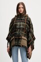 Desigual poncho CHECKS KHAKI ALDAM pozostałe zielony 25WAIA12