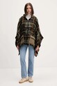 Desigual poncho CHECKS KHAKI ALDAM 25WAIA12 zielony AW25