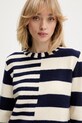 Desigual sweter z domieszką wełny MALMOE granatowy 25WWJF17
