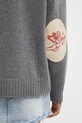 Fiorucci sweter wełniany Cupid Elbow Patch szary W02FPKSW335KN03GY01