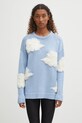 Fiorucci sweter wełniany Cloud wzorzyste niebieski W02SMKSW335KN05BL02
