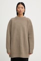 MM6 Maison Margiela sweter z dodatkiem wełny okrągły beżowy S62HL0042.M13193.114
