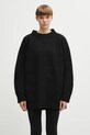 MM6 Maison Margiela sweter z dodatkiem wełny okrągły czarny S62HL0042.M13192.900