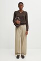Пуловер с вълна MM6 Maison Margiela S62HN0007.M13187.144 кафяв