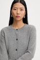 Kardigan s prímesou vlny MM6 Maison Margiela sivá S62HP0036.M13187.854