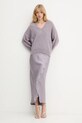 BOSS Orange sweter z dodatkiem wełny 50550464 fioletowy AW25