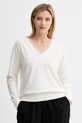 BOSS Orange sweter z wełną szpic beżowy 50551357