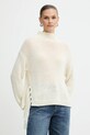Marella sweter z dodatkiem wełny Emme by Marella półgolf beżowy 2525366082200