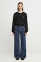 Kenzo cardigan in lana Rws Boke Flower Crest Crewneck Cardigan FF62CA7183LB nero