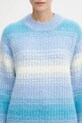 Kenzo sweter z wełną Speed Stripe Hairy Knit Jumper niebieski FF62PU7163CG