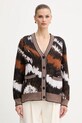 Missoni kardigan z dodatkiem alpaki średniej grubości brązowy DS25WM0X.BK01C2