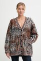 Missoni kardigan z dodatkiem wełny gruba brązowy DS25WM1N.BC005M