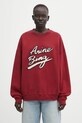 Anine Bing bluza bawełniana miles bawełna bordowy A.08.11378