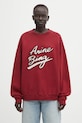 Anine Bing bluza bawełniana miles bawełna bordowy A.08.11378