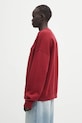 Anine Bing bluza bawełniana miles A.08.11378 bordowy AW25