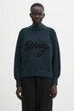 Anine Bing sweter z dodatkiem wełny kendrick gładkie zielony A.09.11461
