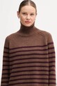 Μάλλινο πουλόβερ Tommy Hilfiger καφέ WW0WW46413