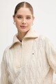 Μάλλινο πουλόβερ Tommy Hilfiger μπεζ WW0WW46425